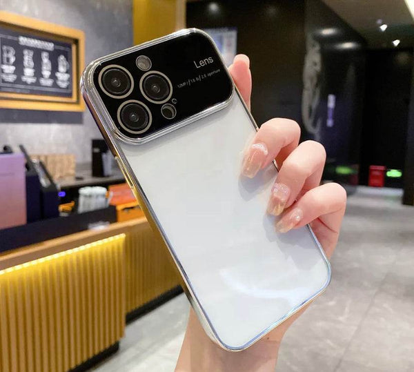Premium Transparent Camera Lens Protection Silicone Case Cover - Silver - Guleel
