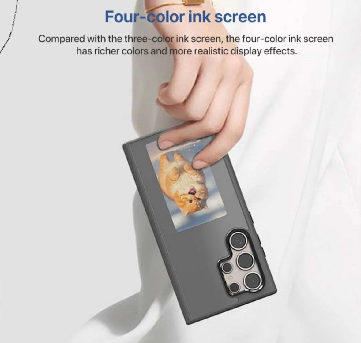 Wireless NFC Photo Display Smart Phone Case - Black