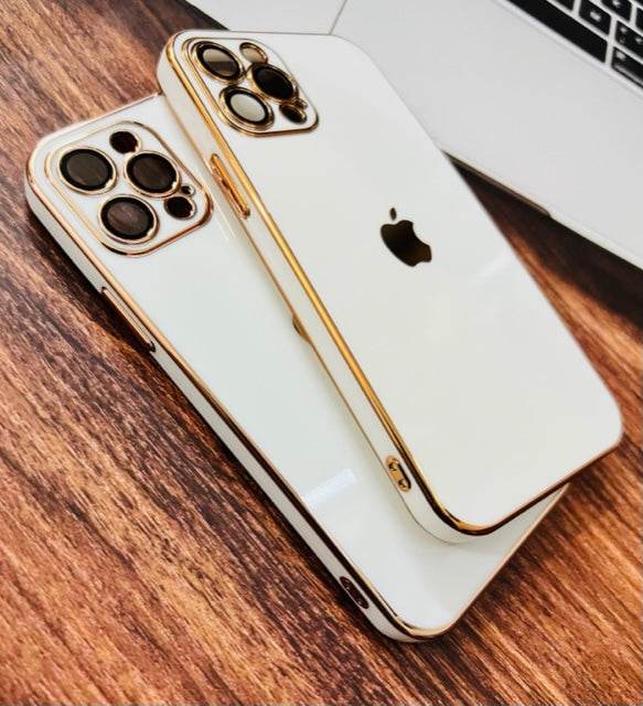 iPhone 12 Pro Max Camera Lens Logo Silicon Case - White - Guleel