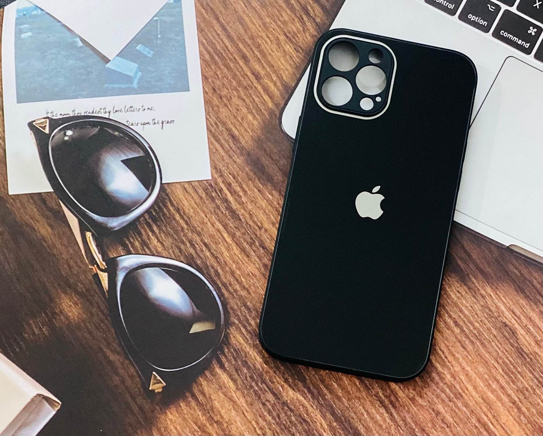 iPhone 12 Pro Max Premium Glass Camera Protection Shockproof Case- Black - Guleel