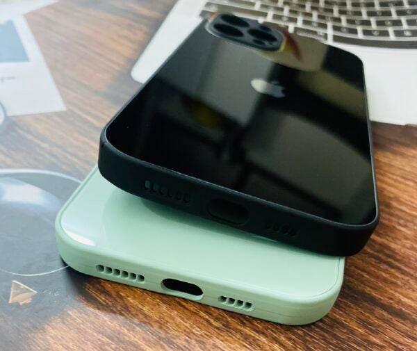 iPhone 12 Pro Max Premium Glass Camera Protection Shockproof Case- Black - Guleel