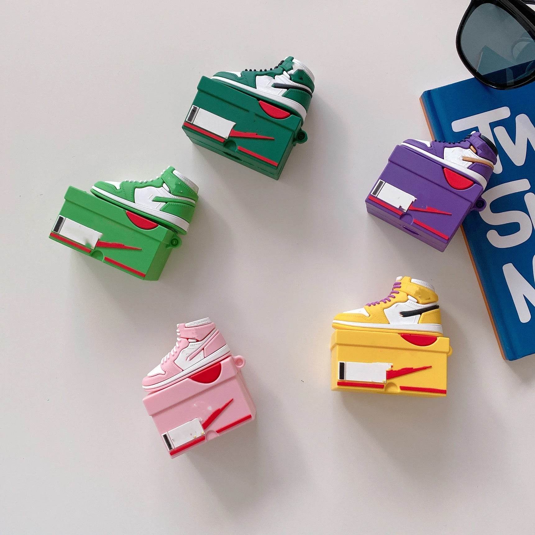 Airpods Pro Sneaker Style Shoe Box Case Cover - Pink White - Guleel