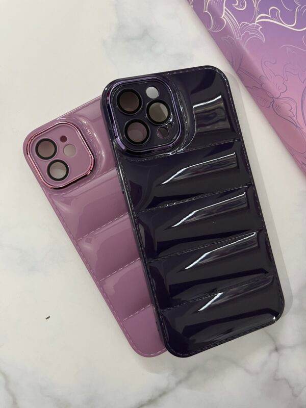 iPhone 14 Premium Cushion Glossy Back Cover – Purple - Guleel