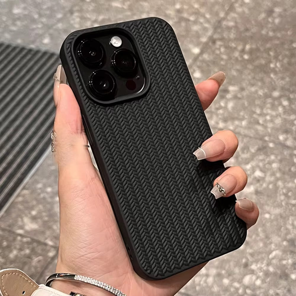 Sleek Grip Stylish Silicone Back Cover - Black