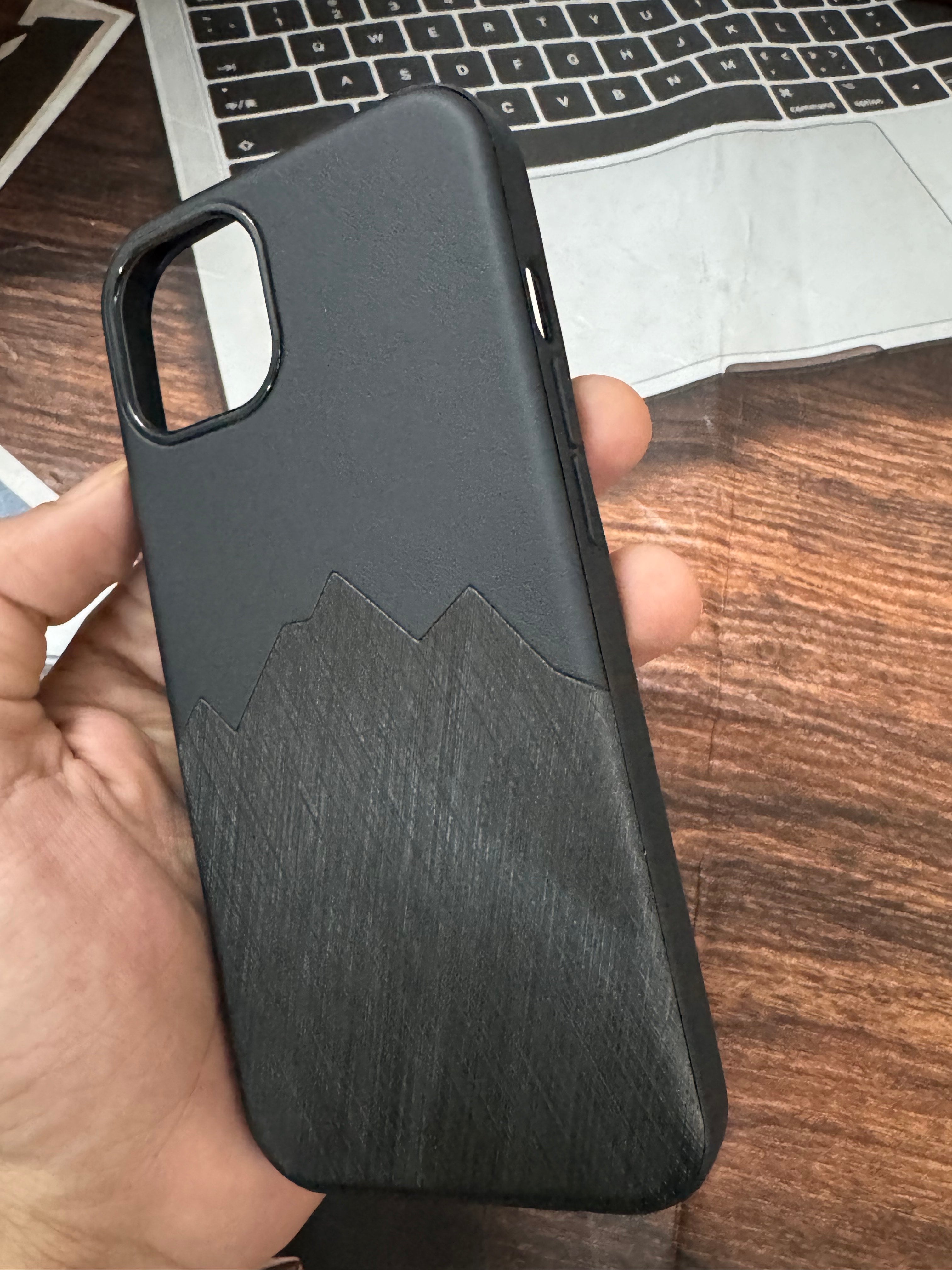 Premium Leather Finish Back Case Cover - Black