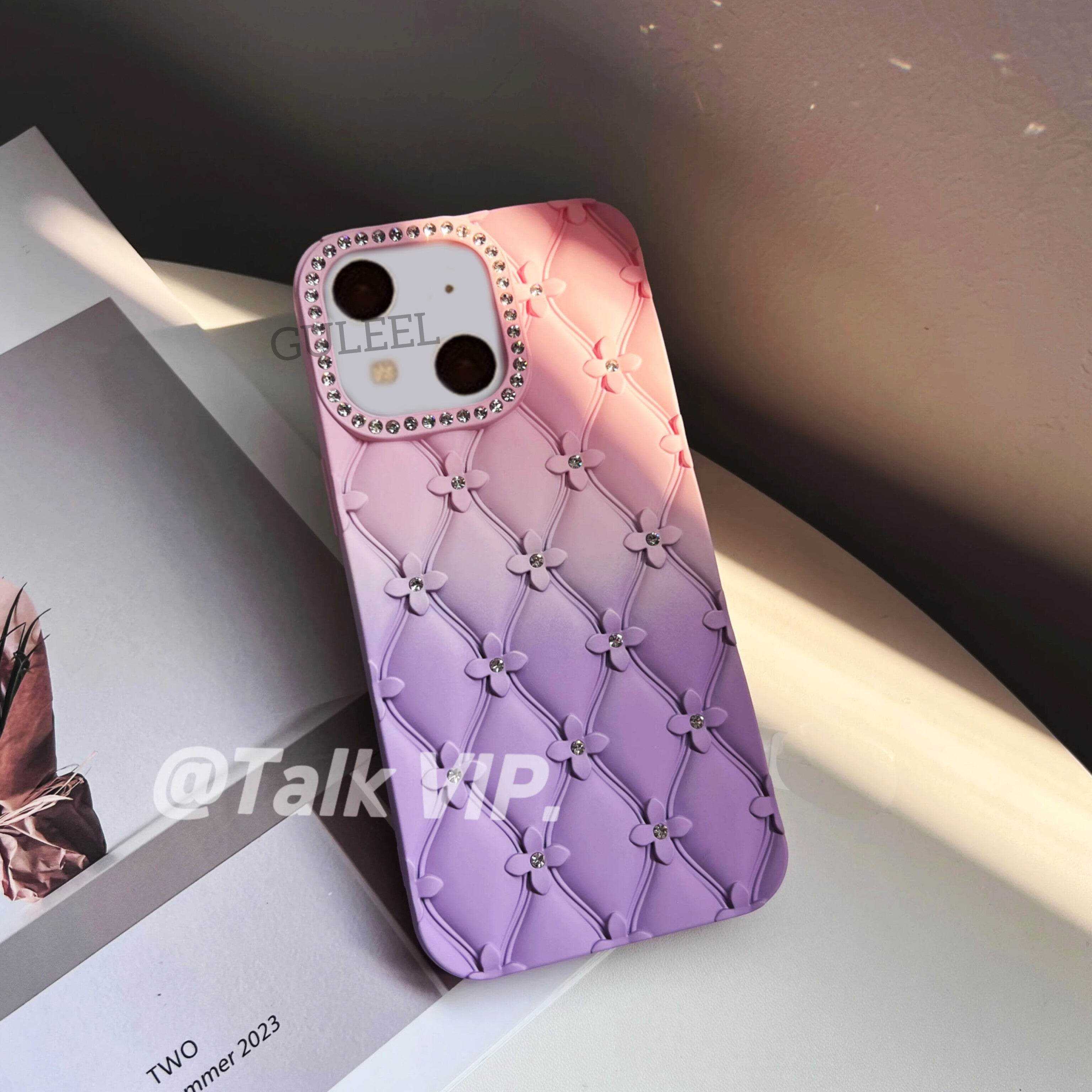 Flowers Glitter Shockproof Back Cover - Guleel