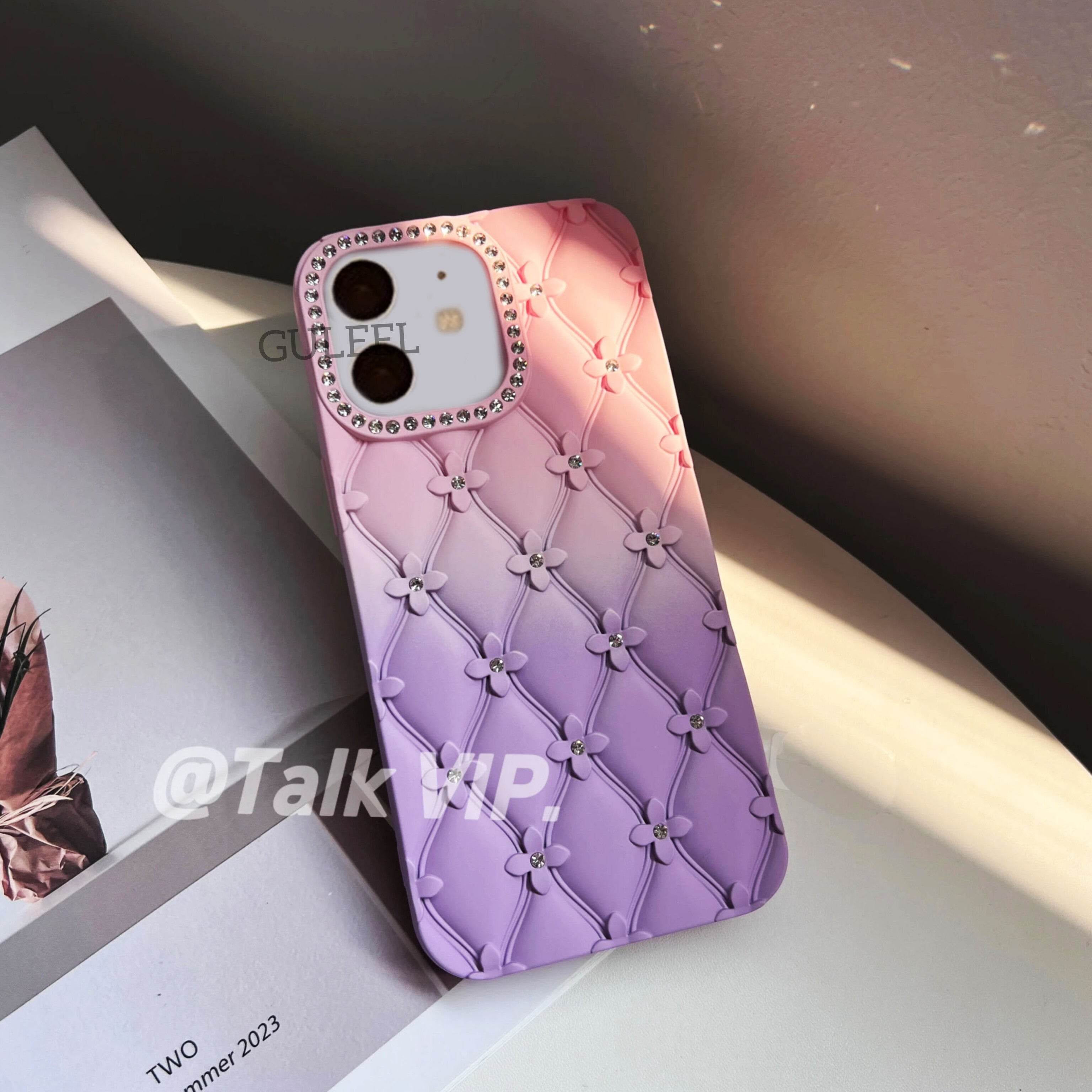 Flowers Glitter Shockproof Back Cover - Guleel