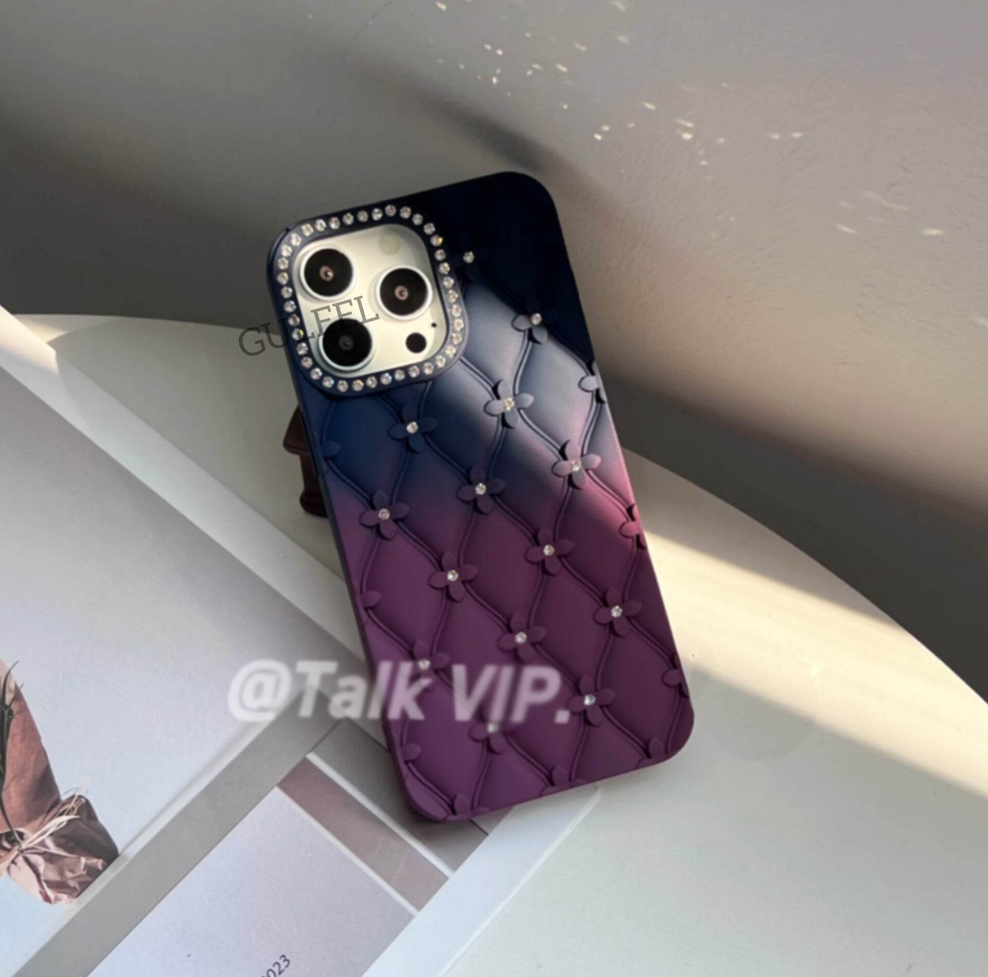 Flowers Glitter Shockproof Back Cover - Guleel