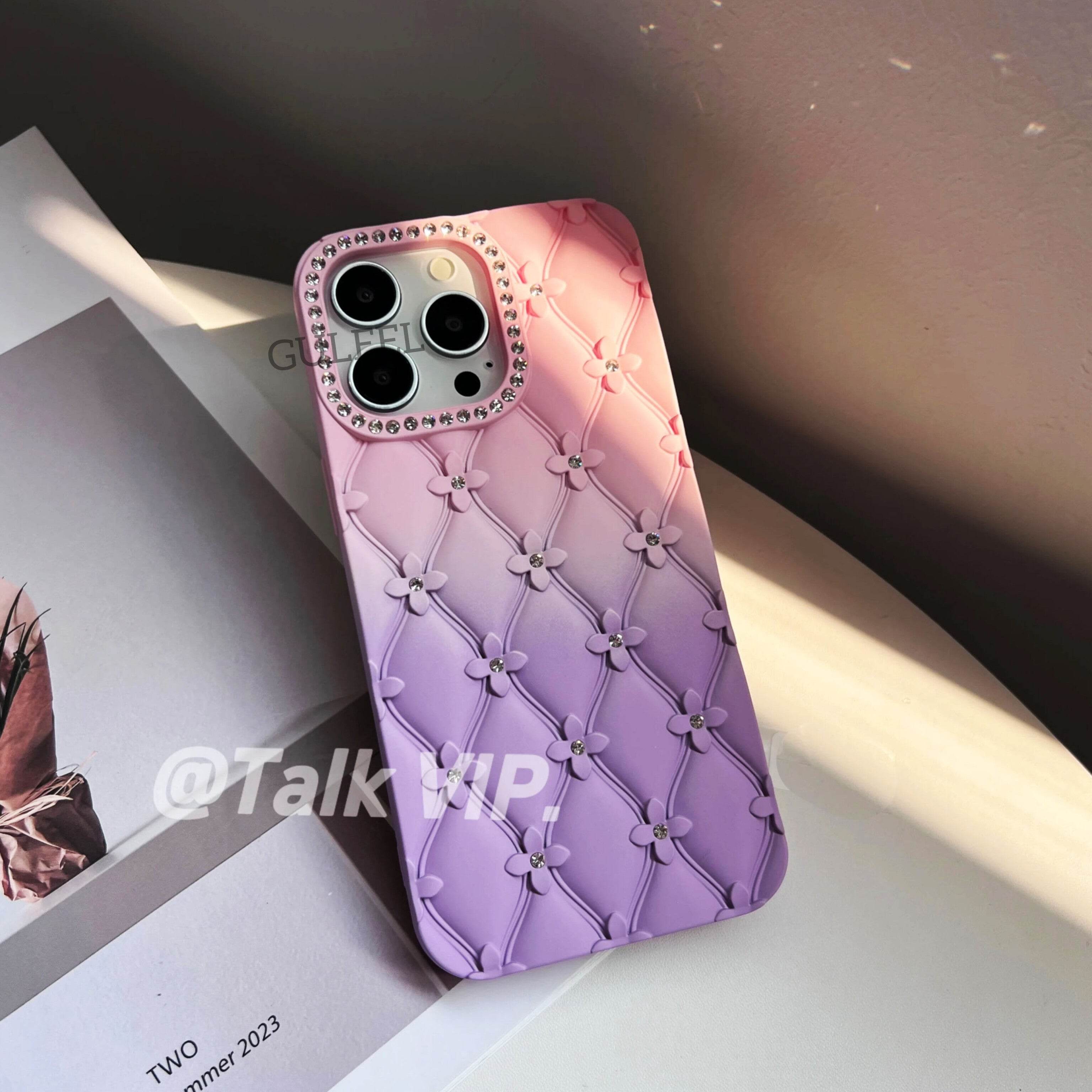 Flowers Glitter Shockproof Back Cover - Guleel