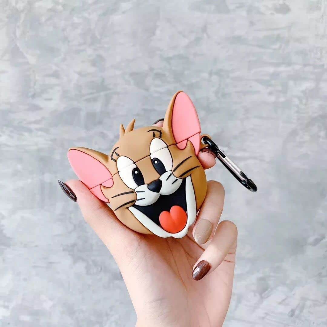 Airpod's Pro Cute Silicone Protective Jerry Cartoon Case - Brown - Guleel