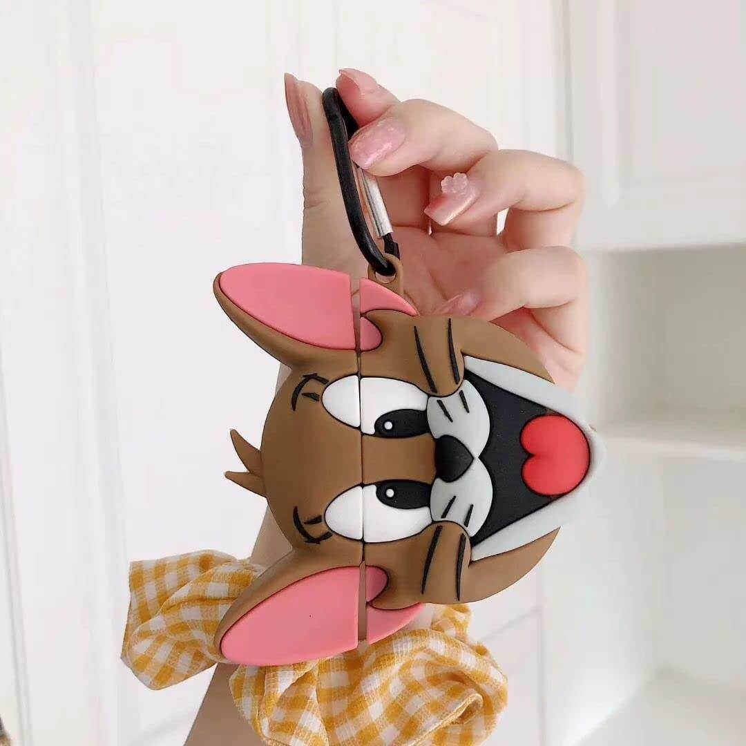 Airpod's Pro Cute Silicone Protective Jerry Cartoon Case - Brown - Guleel