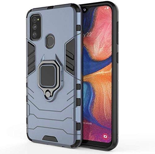 Samsung Galaxy M31 / F41 Tough Armor Ring Holder & Kickstand in-Built 360 Degree Protection Back Case - Blue - Guleel