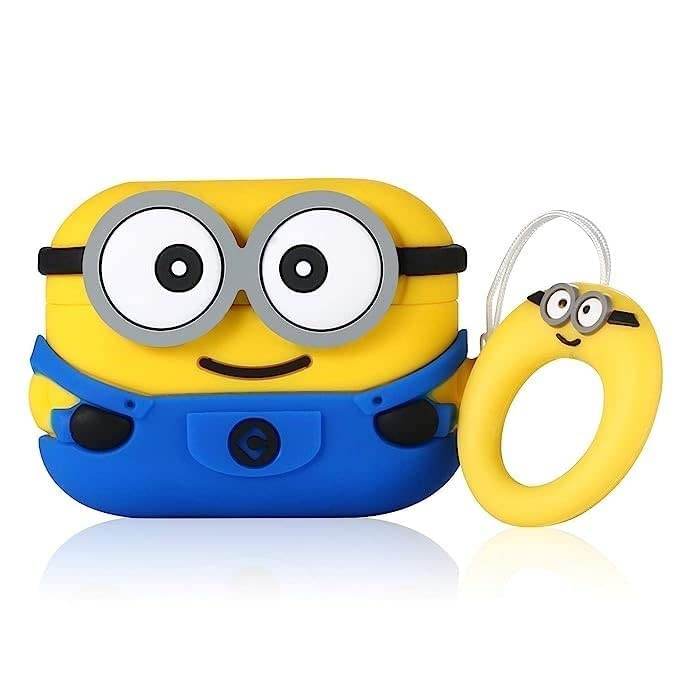 Airpod's Pro Cute Silicone Protective Minion Cartoon Case - Yellow - Guleel