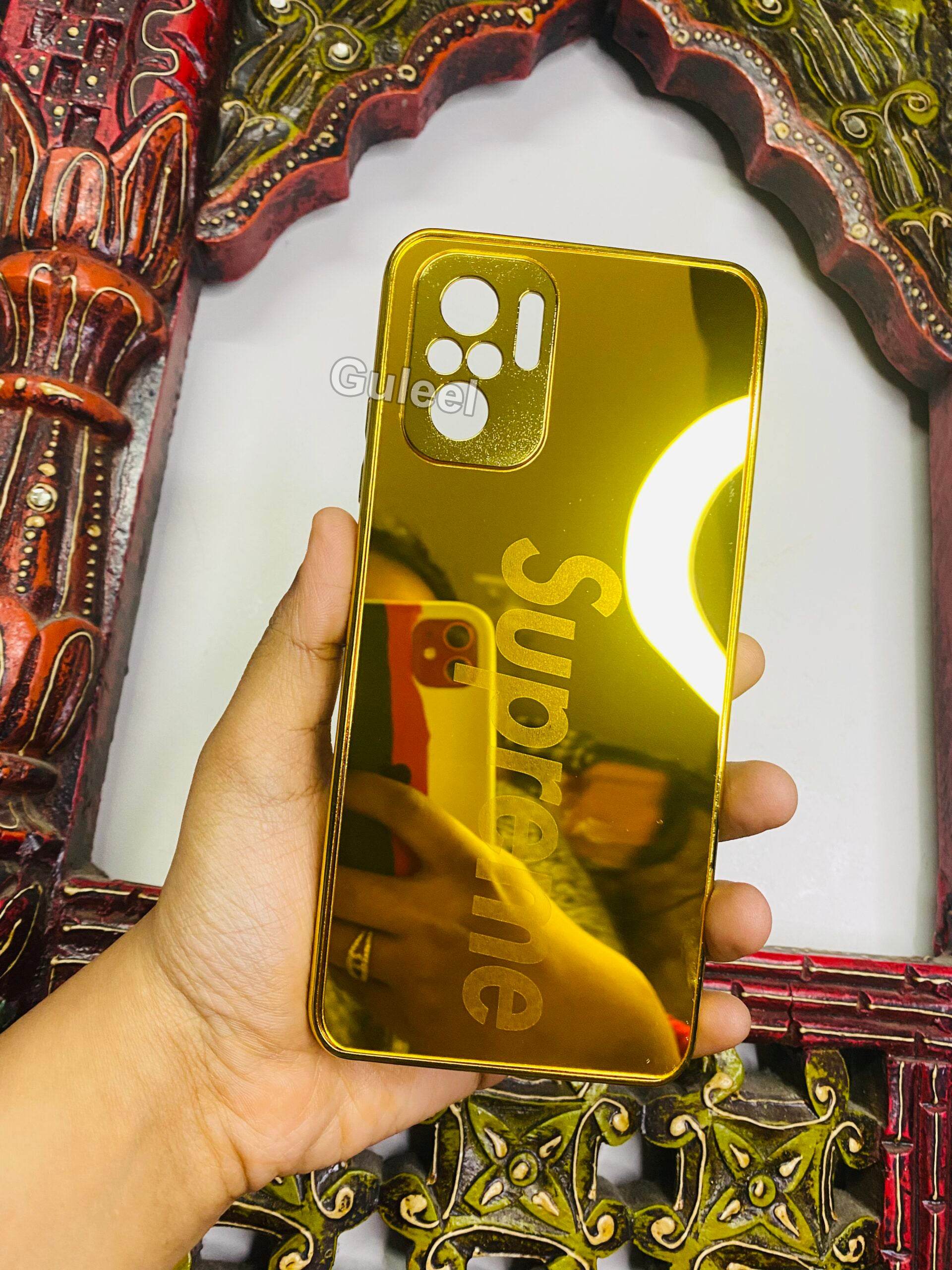 Redmi Note 10/10s Premium Gold Plated Mirror Finish Case Cover - Supreme - Guleel