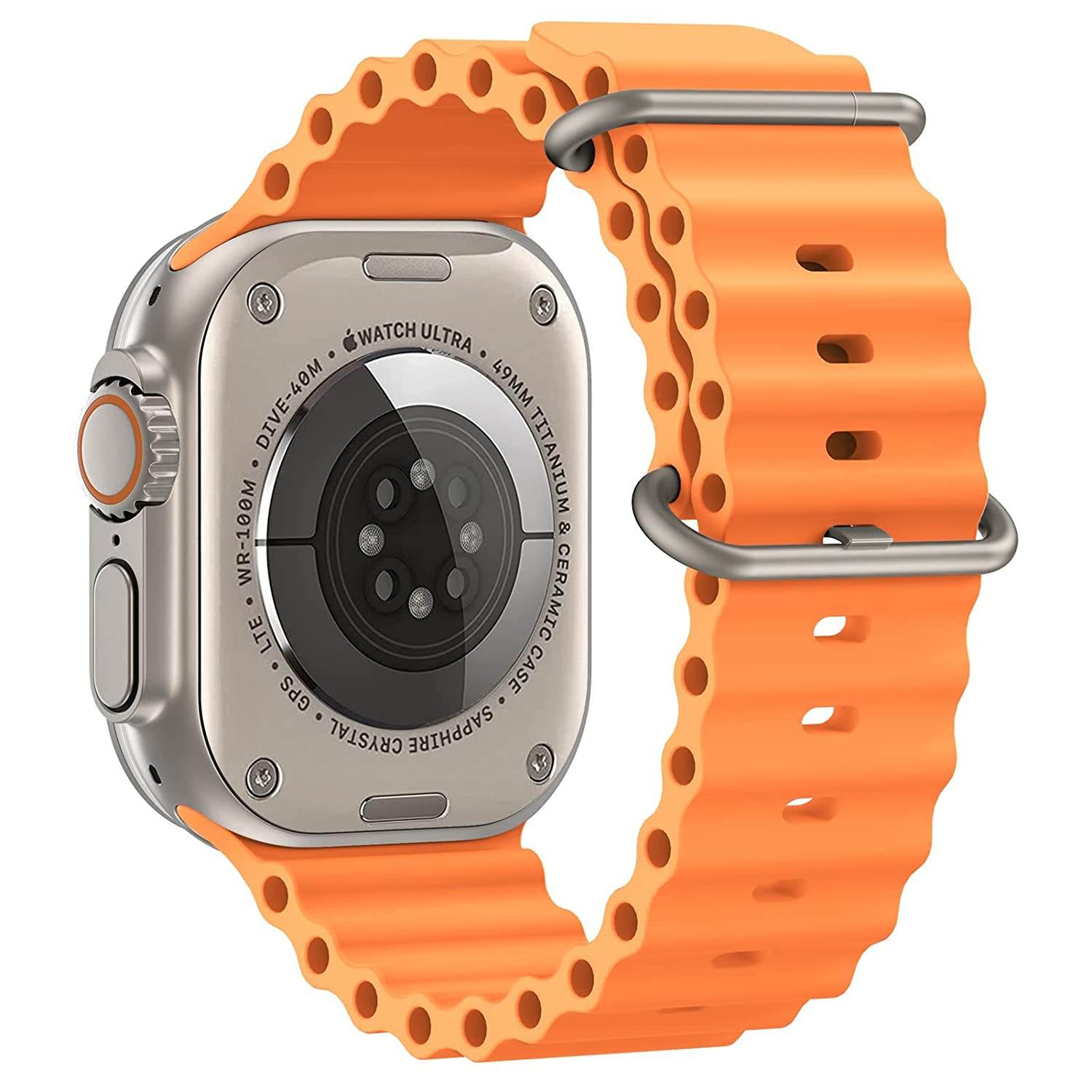 Ocean Band Apple Watch Strap -Orange - Guleel
