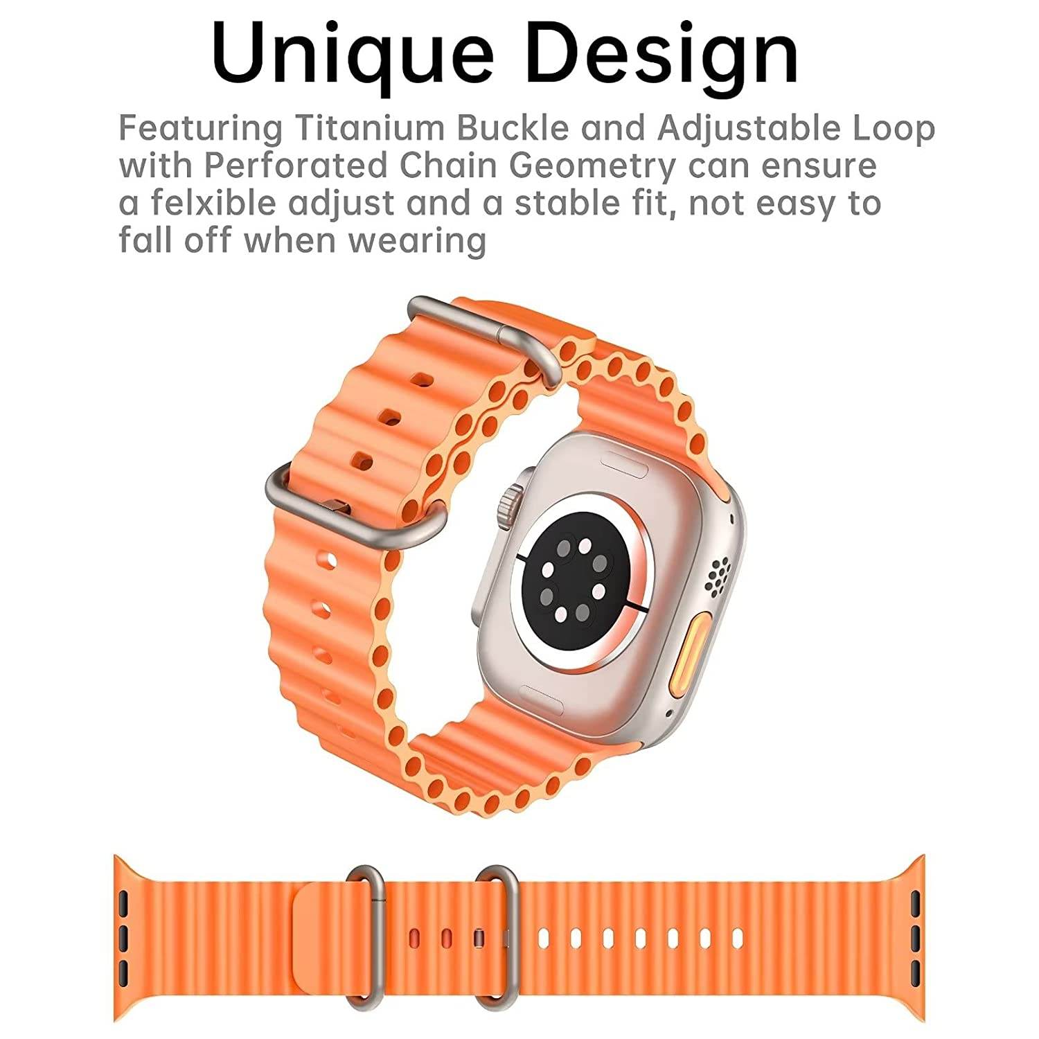 Ocean Band Apple Watch Strap -Orange - Guleel
