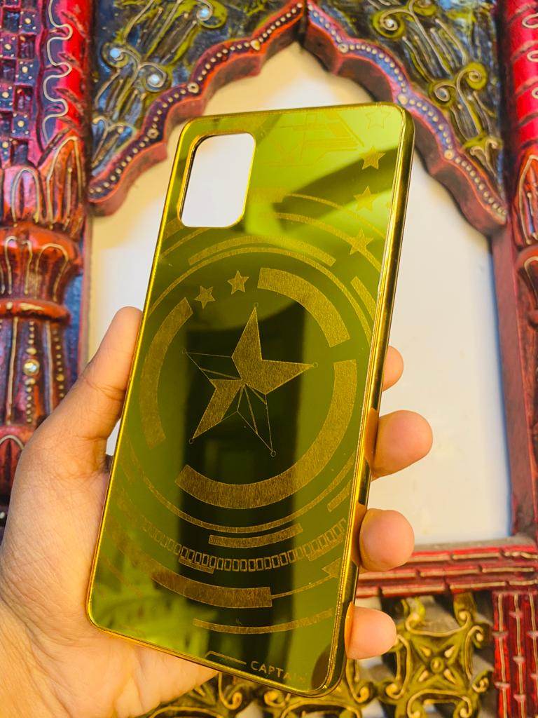 Samsung Galaxy A51 Gold Plated Back Case Cover - Captain America - Guleel