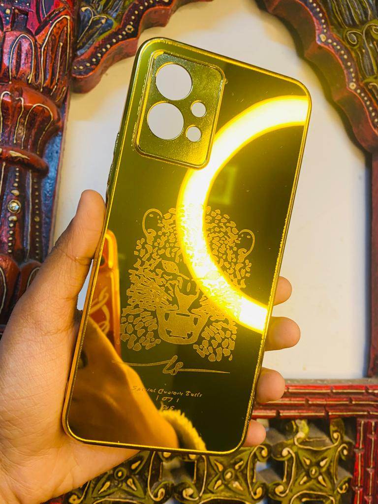 Premium Gold Plated Back Case Cover - Tiger New Design - Guleel