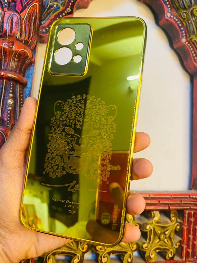 Premium Gold Plated Back Case Cover - Tiger New Design - Guleel
