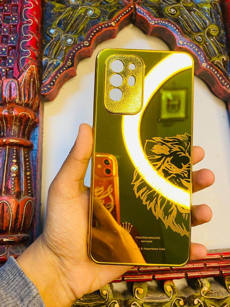 Oppo F19 Pro Plus Gold Plated Back Case Cover - Lion Left - Guleel