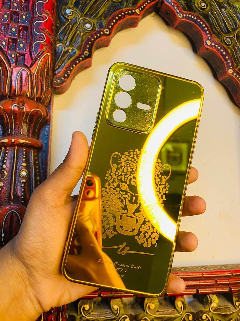 Premium Gold Plated Back Case Cover - Tiger New Design - Guleel