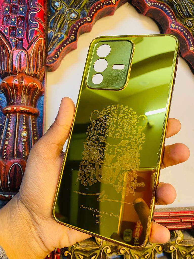Premium Gold Plated Back Case Cover - Tiger New Design - Guleel