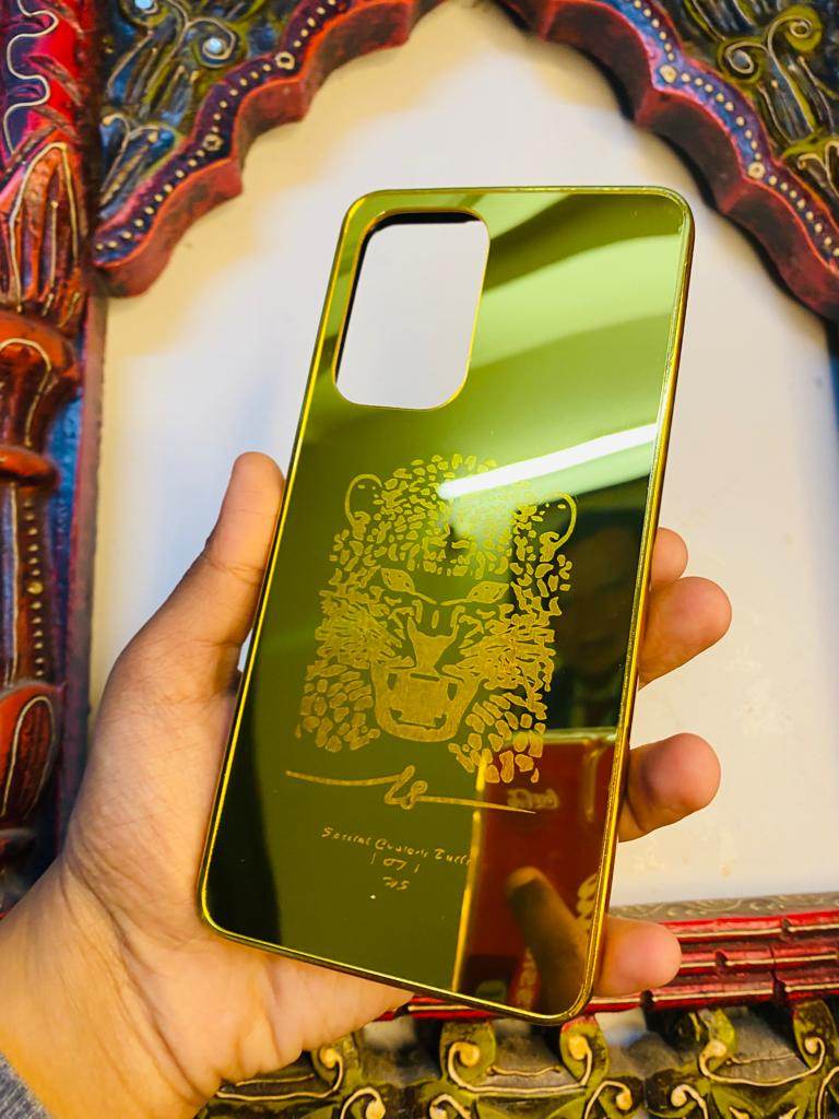 Samsung Galaxy A53 5G Gold Plated Back Case Cover - Tiger New Design - Guleel