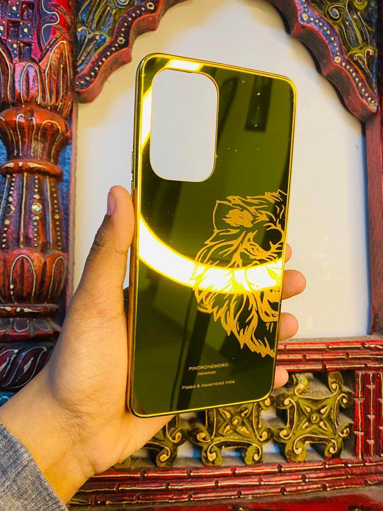 Samsung Galaxy A53 5G Gold Plated Back Case Cover - Lion Left - Guleel