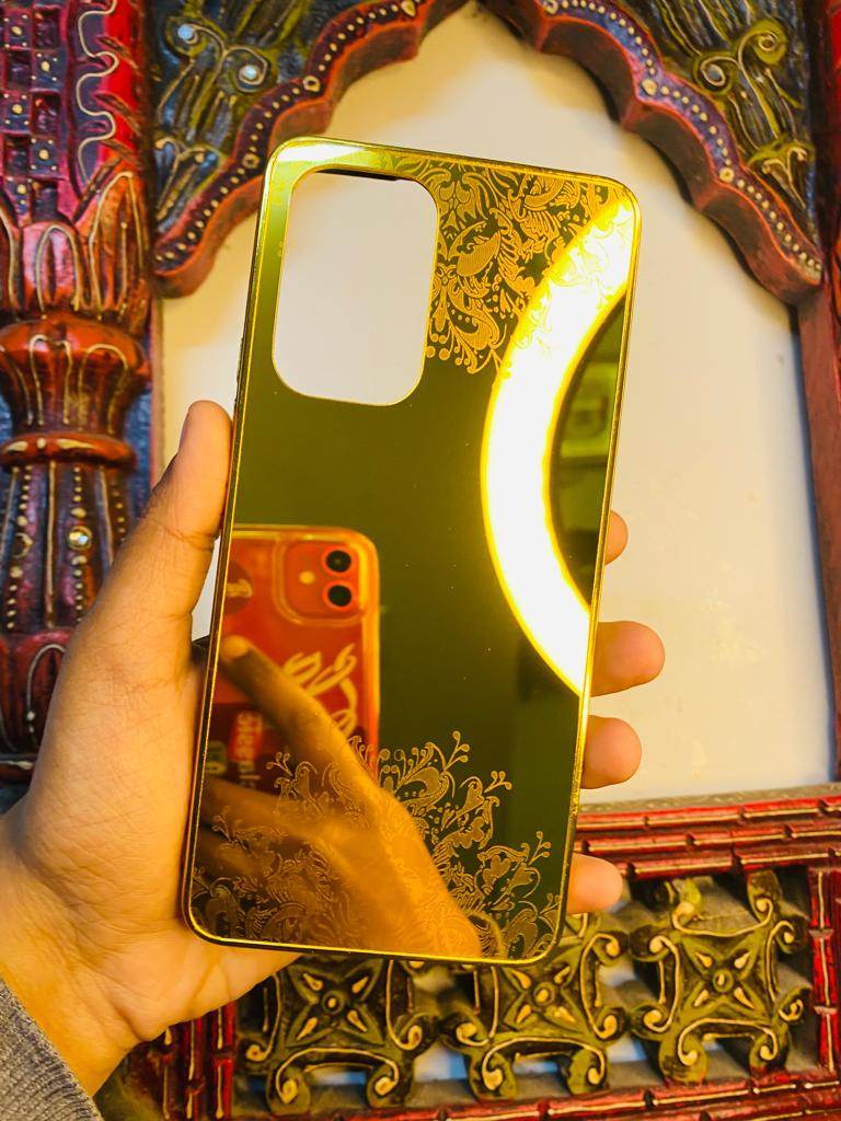 Samsung Galaxy A53 5G Gold Plated Back Case Cover - Flower - Guleel