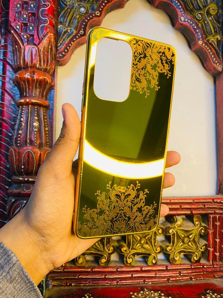 Samsung Galaxy A53 5G Gold Plated Back Case Cover - Flower - Guleel