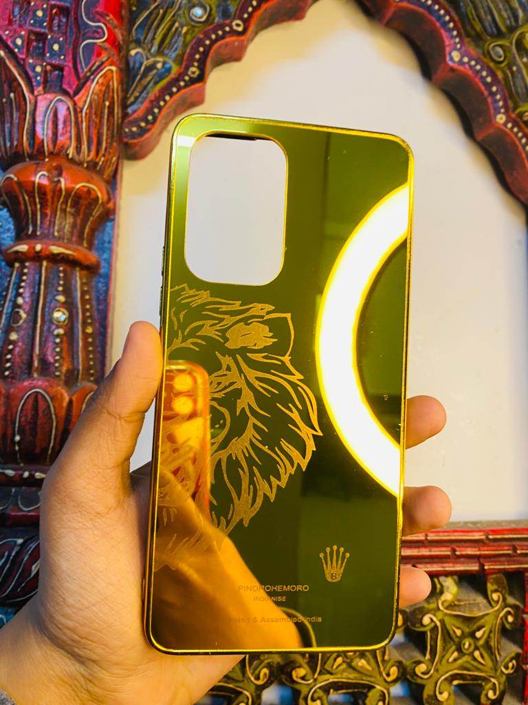Samsung Galaxy A53 5G Gold Plated Back Case Cover - Lion Right - Guleel