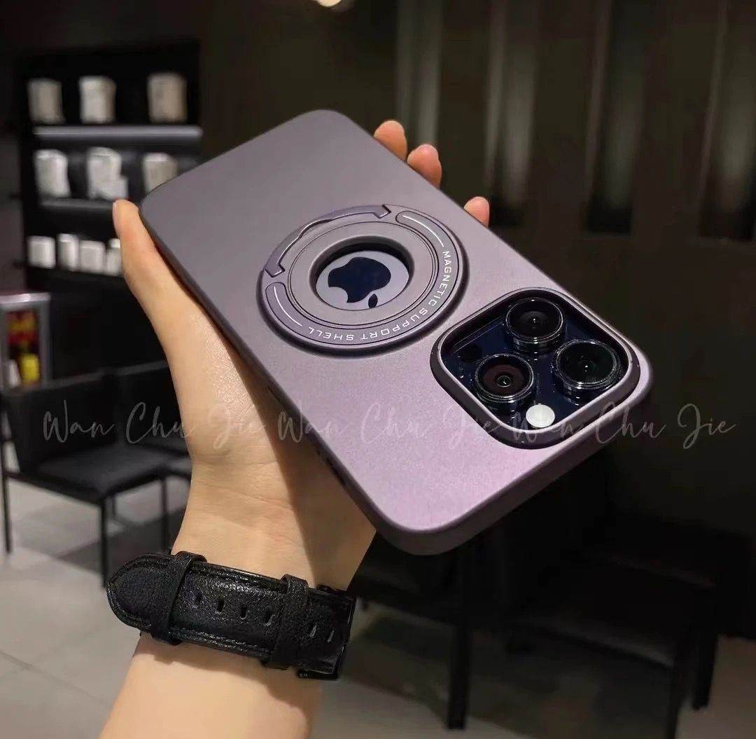 iPhone 13 Pro Max Premium Shockproof Ring Holder Case - Purple - Guleel