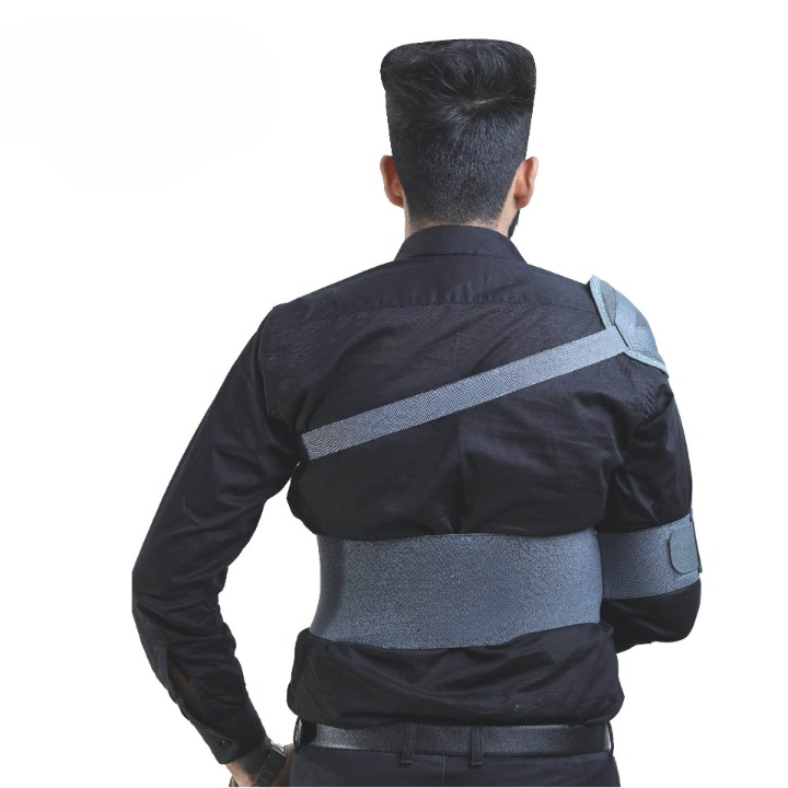Shoulder Immobilizer Sling – Adjustable Arm Support with Waist Strap for Post-Surgery Recovery, Fractures, Dislocations & Pain Relief