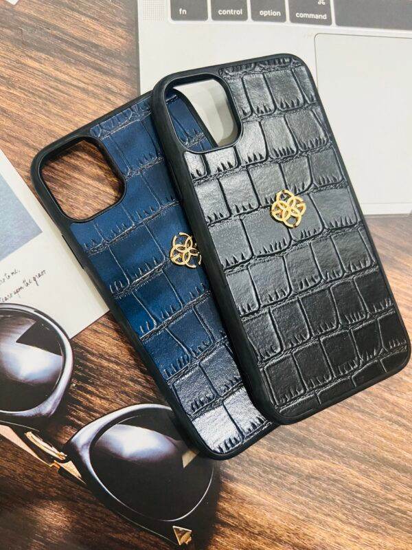 iPhone 11 Premium Leather Golden Concept Case - Blue - Guleel