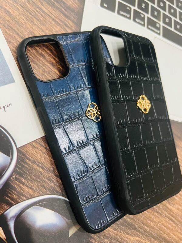 iPhone 11 Premium Leather Golden Concept Case - Blue - Guleel