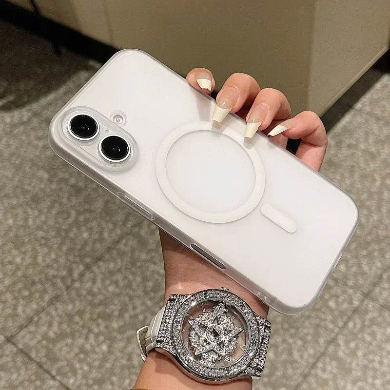 Premium Matte Magsafe Silicone Case Cover - White - Guleel