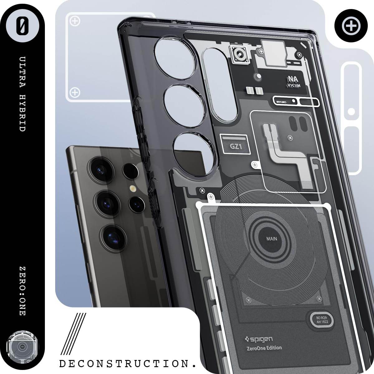 Samsung Galaxy S24 Ultra Electronic Circuit Pattern Hybrid Case - Black - Guleel