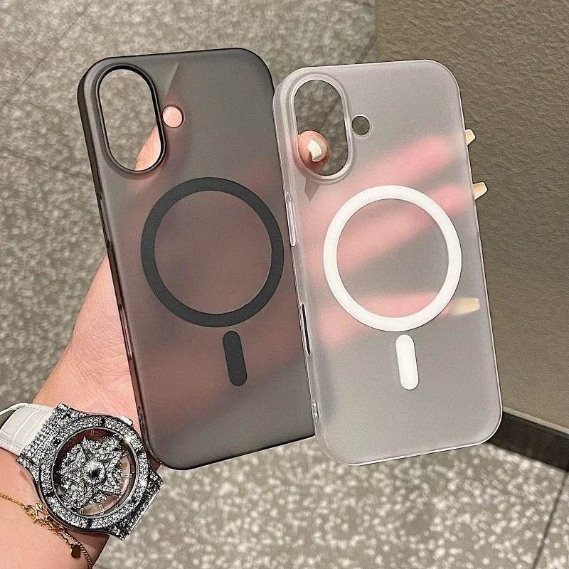 Premium Matte Magsafe Silicone Case Cover - White - Guleel