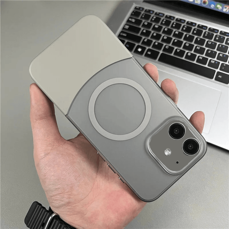 Magnetic Magsafe Matte Finish 2 in 1 Design Case - Titanium Grey - Guleel