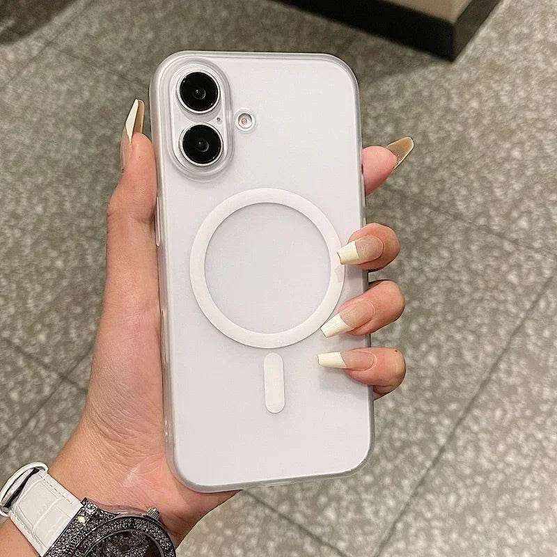 Premium Matte Magsafe Silicone Case Cover - White - Guleel