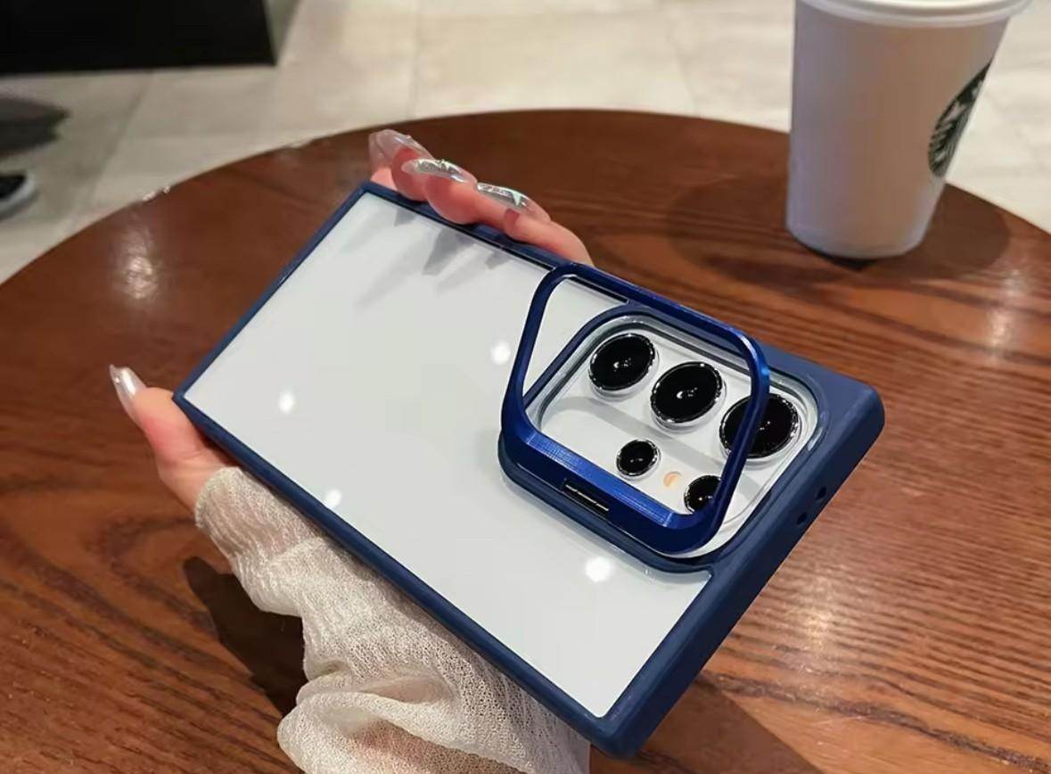 Premium Camera Lens Kickstand Case - Blue - Guleel