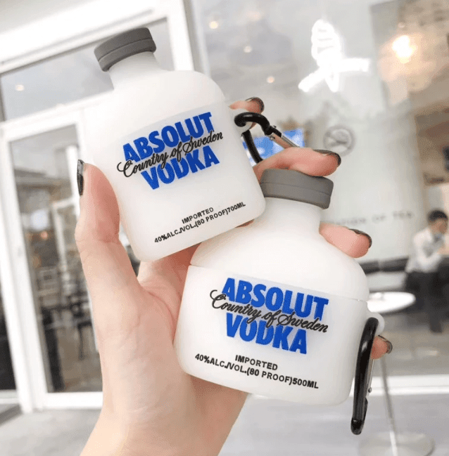Airpod's 2 Absolut Vodka Silicone Case Cover ( Airpods Not Included ) White - Guleel