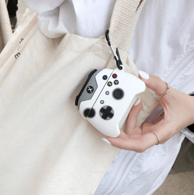 Airpod's 2 Cartoon Gaming Controller Airpod's Silicone Case = White ( Airpods Not Included ) White - Guleel