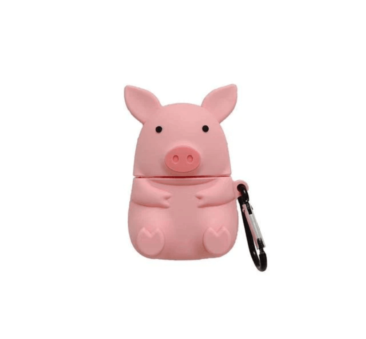 Airpod's 2 Cartoon Piggy Silicone Case ( Airpods Not Included ) Pink - Guleel