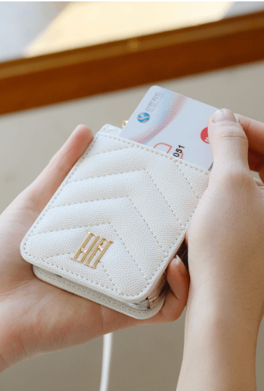 Galaxy Z Flip 4 Premium Leather Cross Body Bag Long Strap Card Holder Flip Cover - Lavender - Guleel