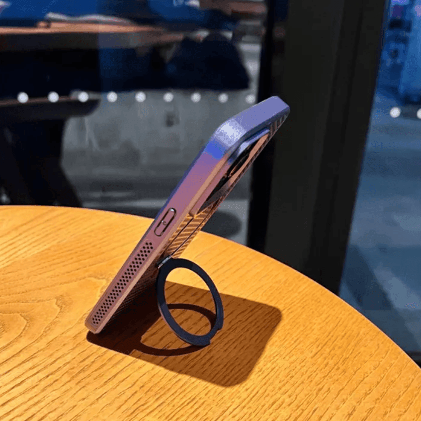 Premium Shockproof Ring Stand Back Case-Grey - Guleel