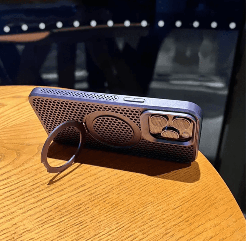 Premium Shockproof Ring Stand Back Case-Grey - Guleel