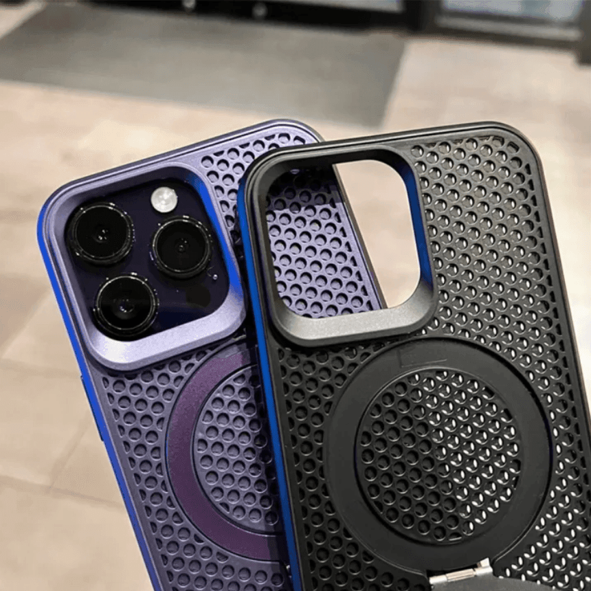 Premium Shockproof Ring Stand Back Case-Grey - Guleel