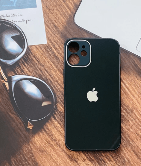 iPhone 12 Mini Premium Glass Finish Case - Black - Guleel