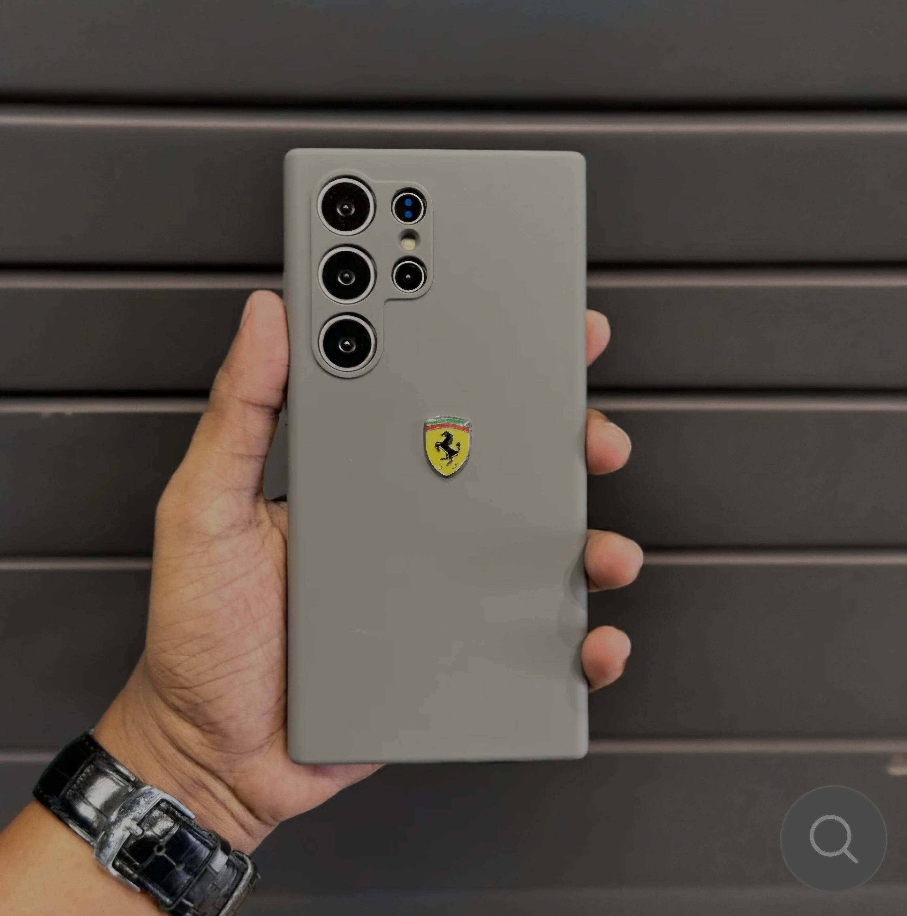 Samsung Galaxy S24 Ultra Premium Ferrari Hard Case - Titanium Grey - Guleel